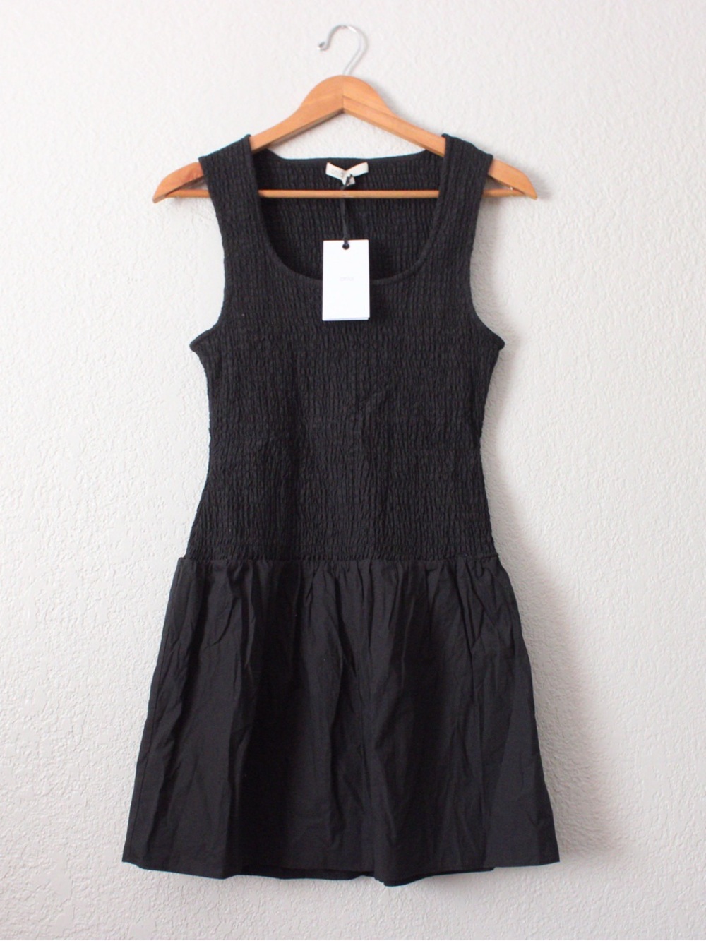 Onia Poplin Smocked Sleeveless Mini Dress